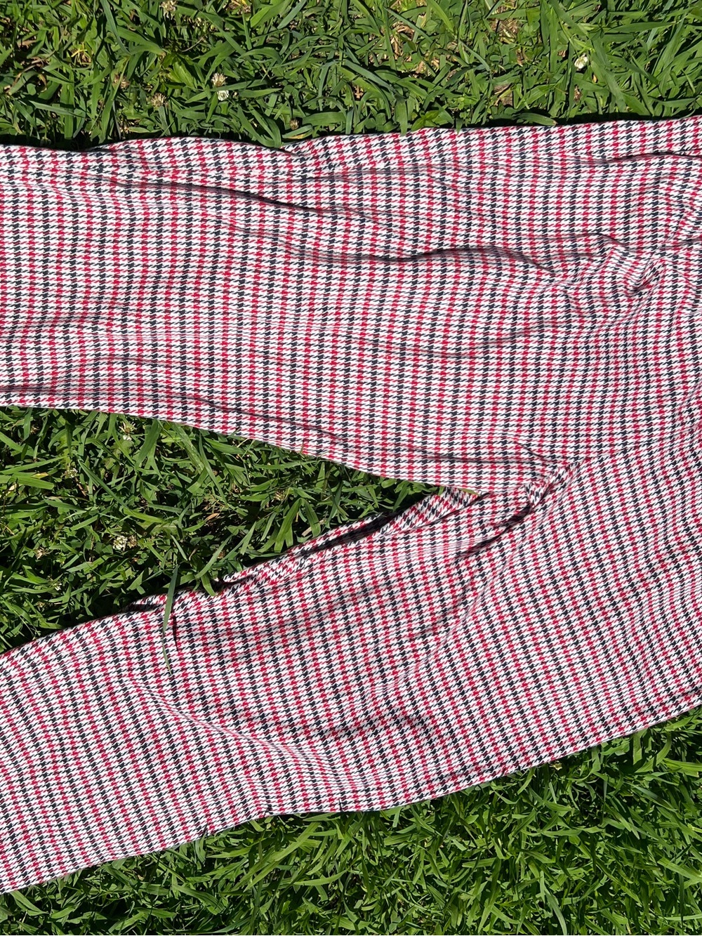 Land’s End Red & Blue Houndstooth Stretch Pants